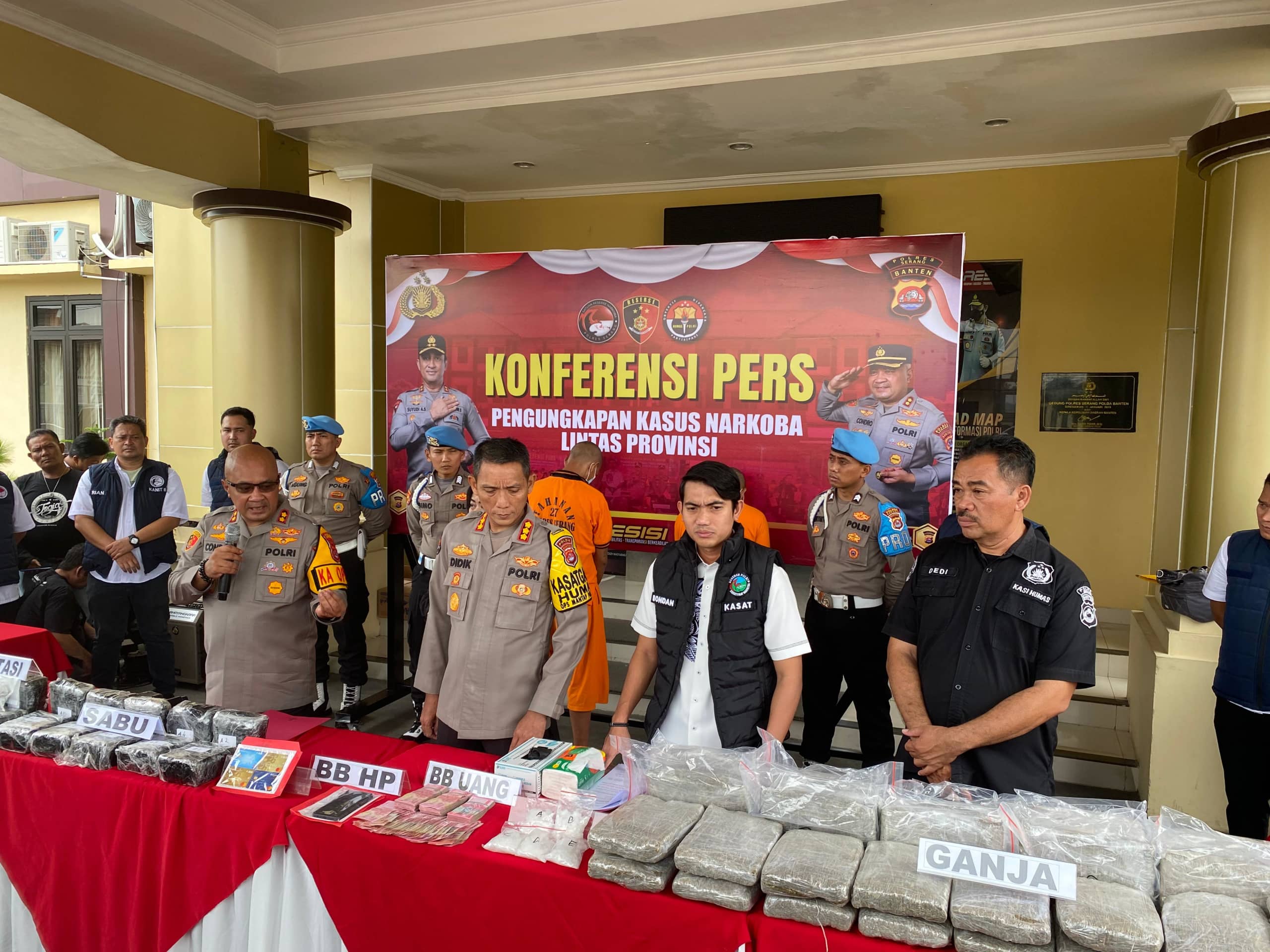 Kab.Serang Darurat Narkoba, Polres Serang Berhasil Ringkus Bandar Narkoba, 24 Kg Sabu dan 800 Ekstasi Diamankan