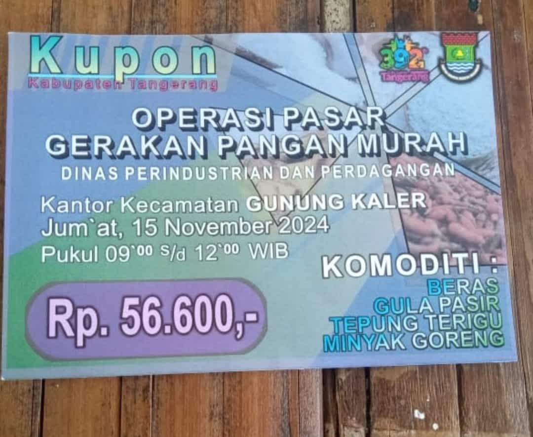 Program Operasi Pasar Gerakan Pangan Murah di Kec.Gunung Kaler Tangerang Batal Dilaksanakan