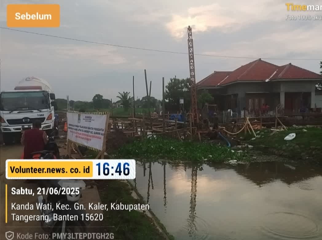 Minim Pengawasan, Proyek Jembatan Kandawati Kec.Gunung Kaler senilai Rp.1,4 Milyar Mulai Dikerjakan