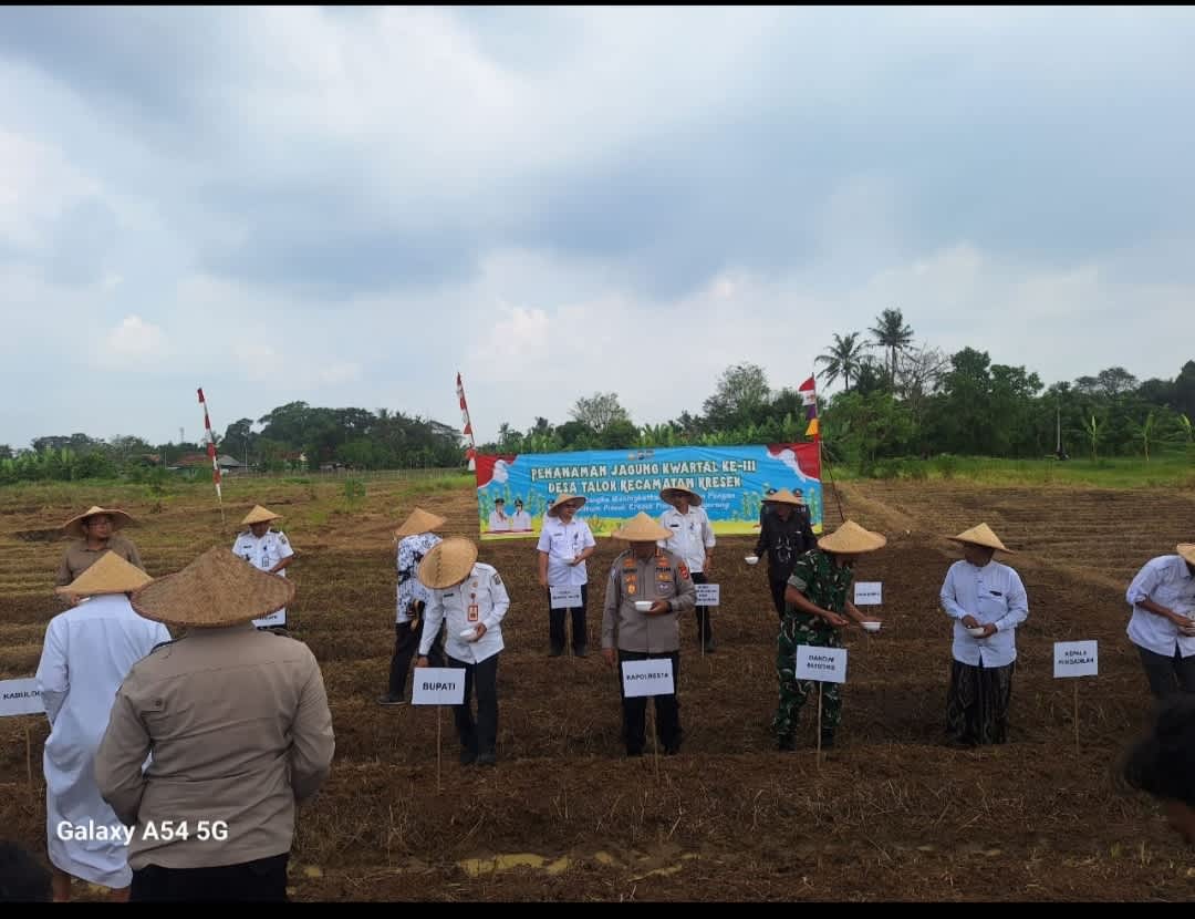 Giat Program Ketahanan Pangan Nasional, Kapolresta Tangerang Tanam Jagung di Kec.Kresek