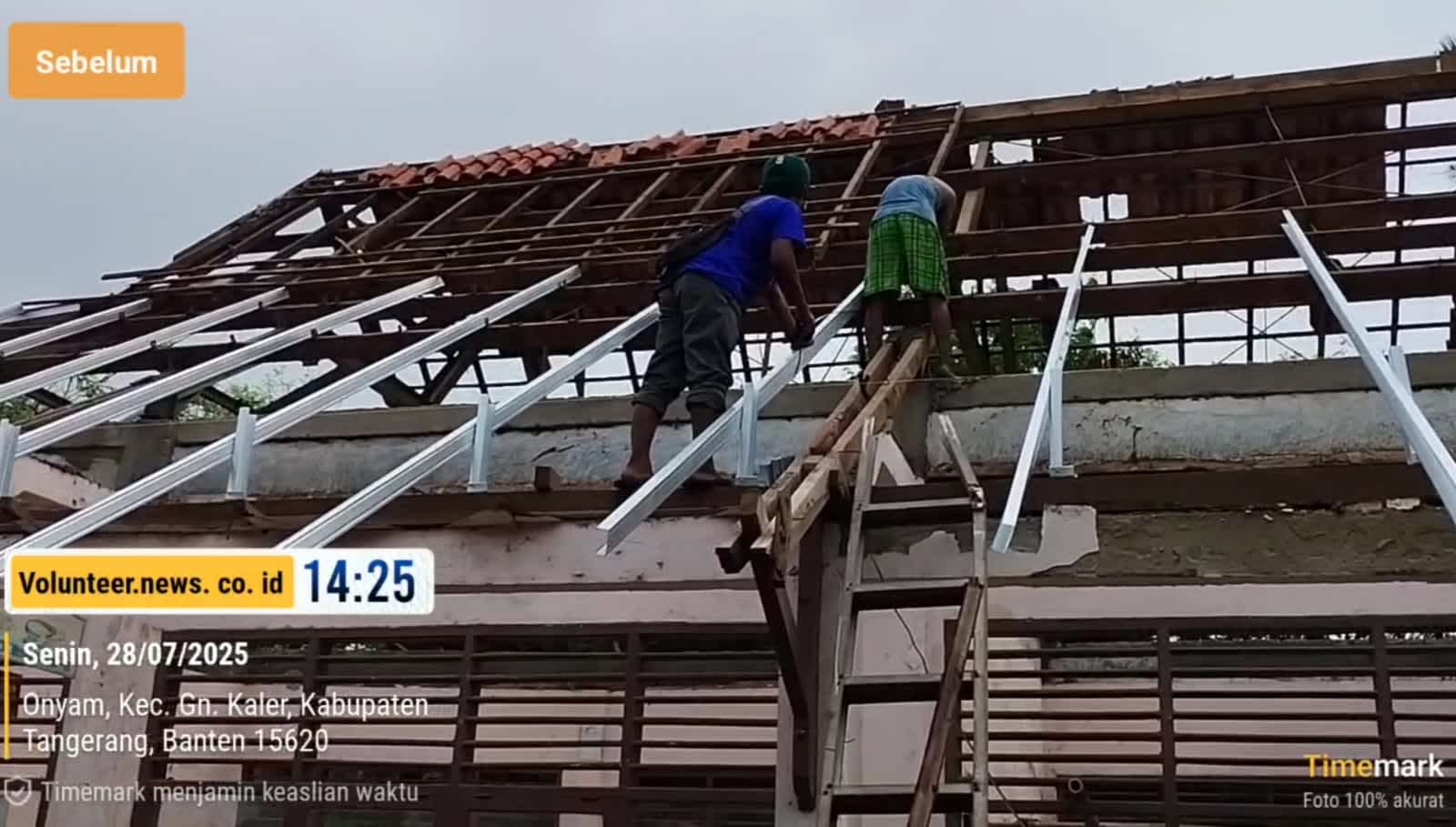 Minim Pengawasan, Pekerja Proyek Rehabilitasi SDN 2 Onyam Gunung Kaler Diduga Abaikan K3