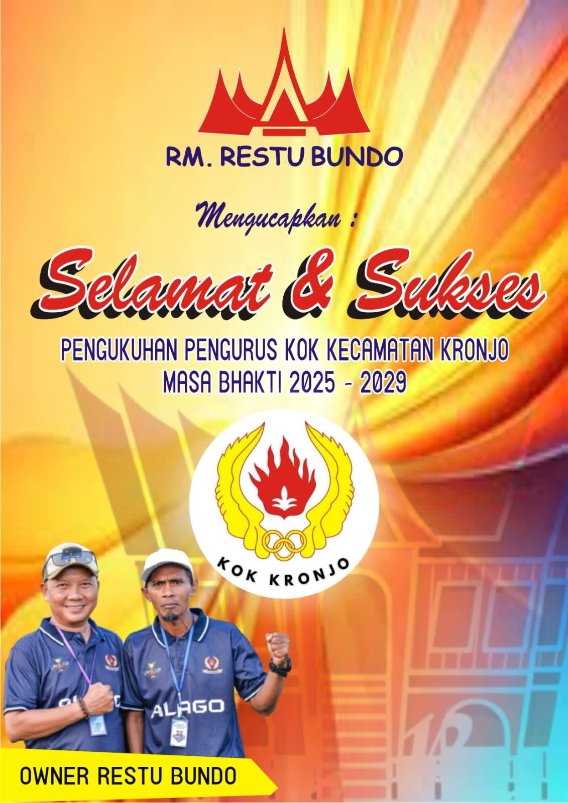 Dukungan dari Rumah Makan : Owner RM Restu Bundo Pejamuran Sambut Pengukuhan KOK Kronjo dengan Optimisme