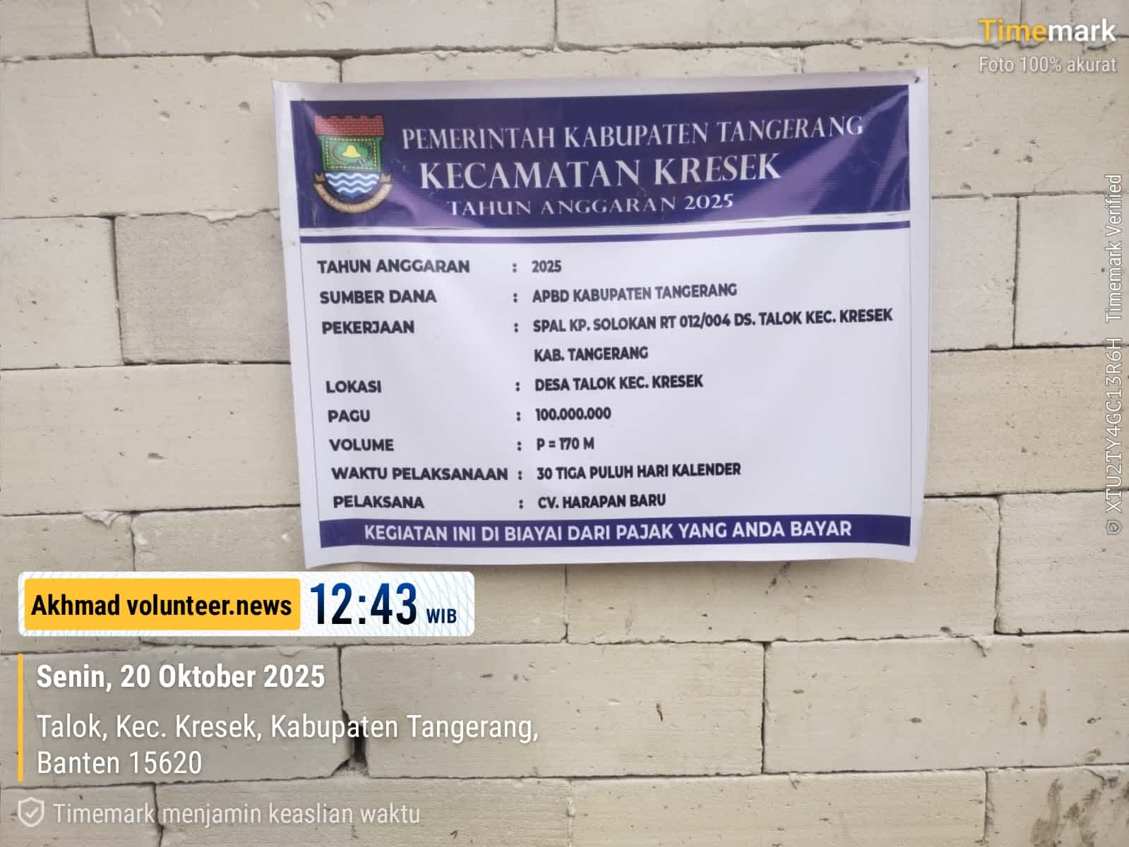 Kualitas Proyek SPAL di Desa Talok Kec.Kresek,Tangerang Dipertanyakan: Eksisting Batu Lama Diduga Tak Dibongkar, Bangunan Terancam Cepat Rusak
