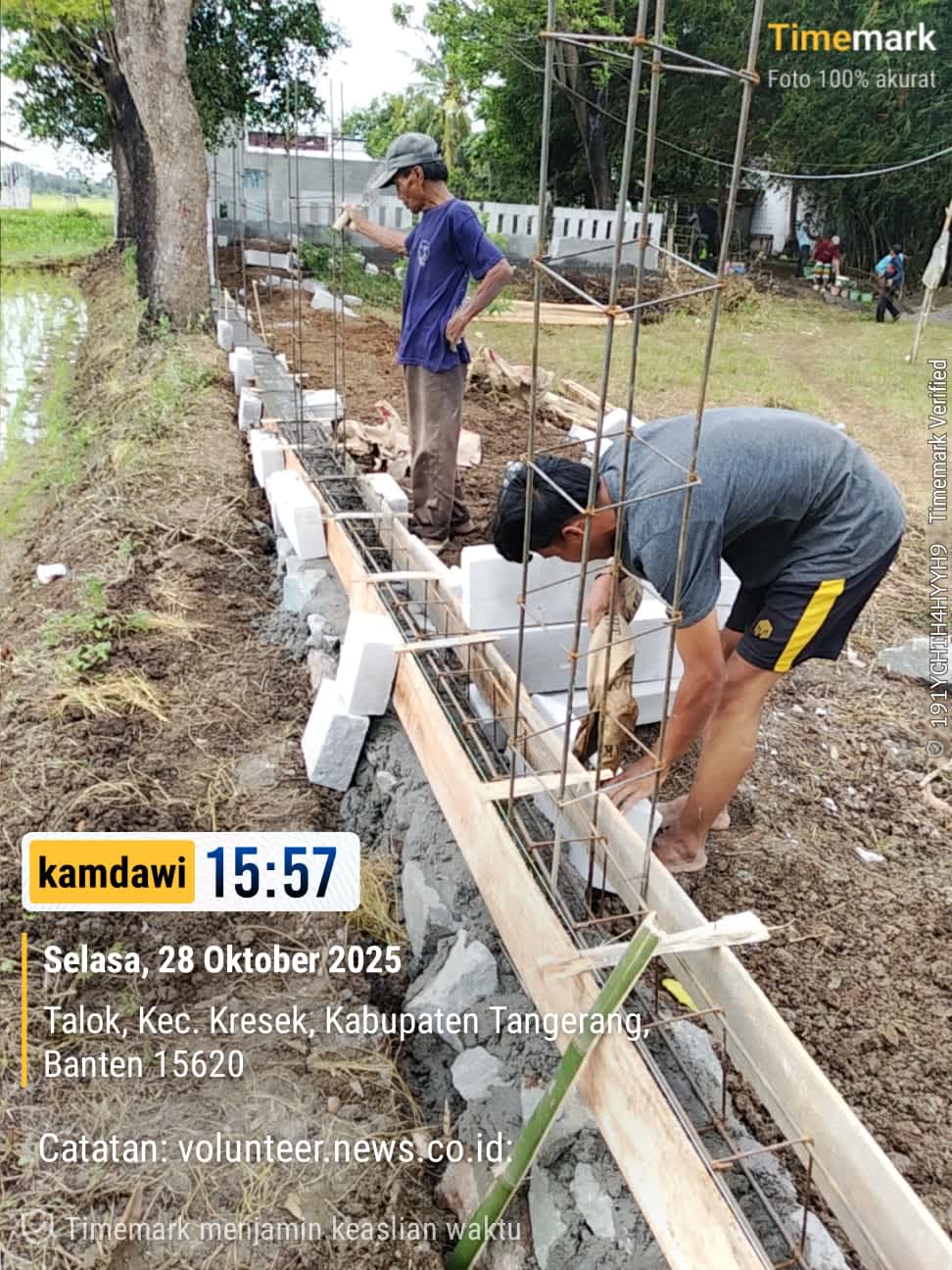 K3 Diabaikan, Proyek Pemagaran TPU Desa Talok Kec.Kresek,Tangerang Berpotensi Cemari Reputasi Pemerintah Daerah