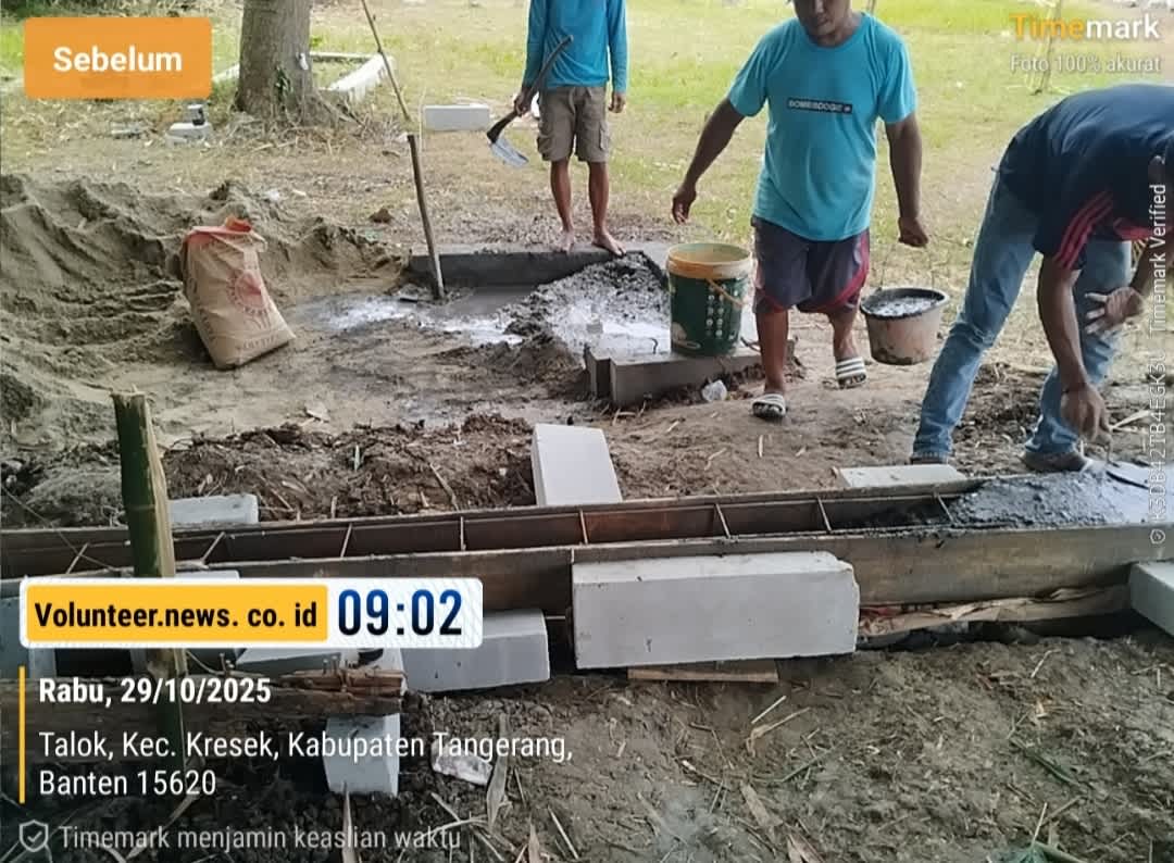 K3 Diabaikan, Proyek Pemagaran TPU Desa Talok Kec.Kresek,Tangerang Berpotensi Cemari Reputasi Pemerintah Daerah