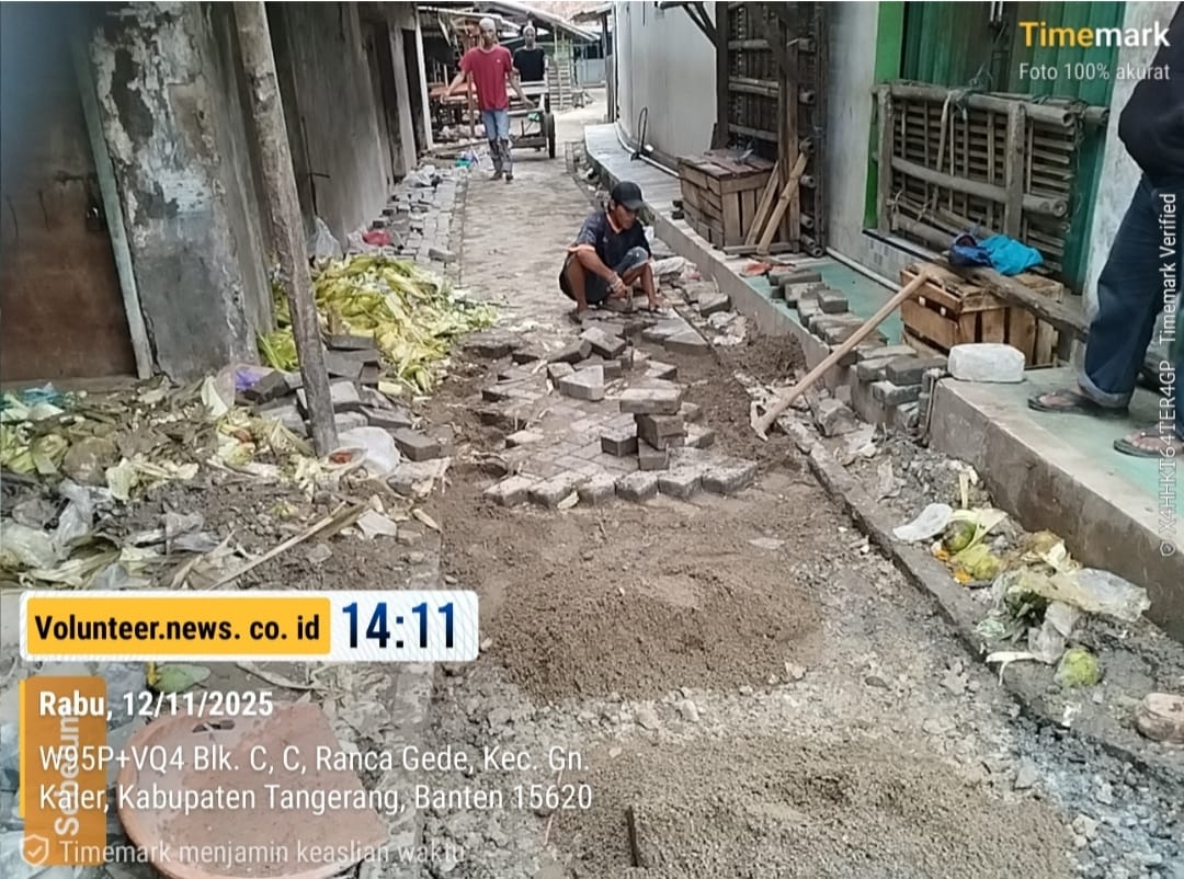 Minim Pemadatan, Proyek Paving Block di Pasar Bolang Desa Rancagede Dibongkar Ulang