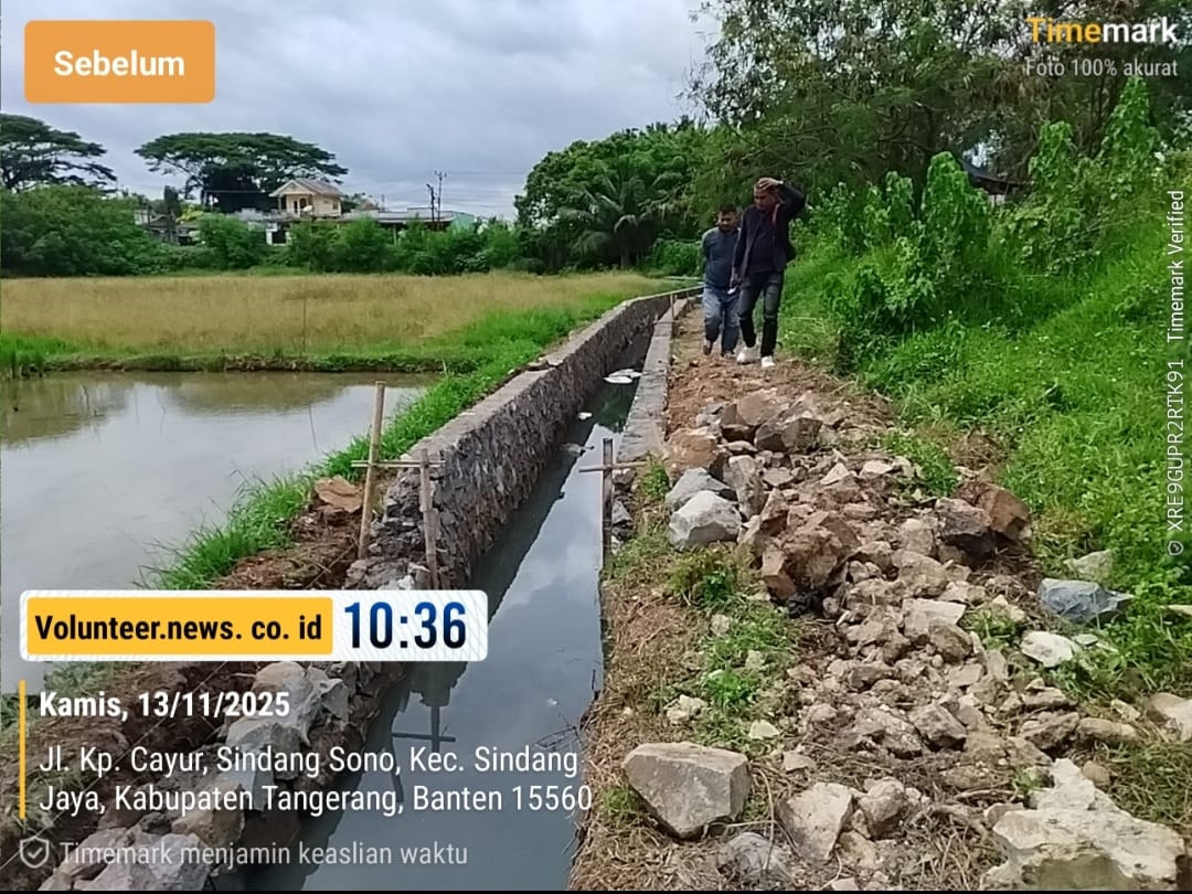 Dugaan Material Limbah Warnai Proyek Tebing Kali Baru di Desa Rancailat