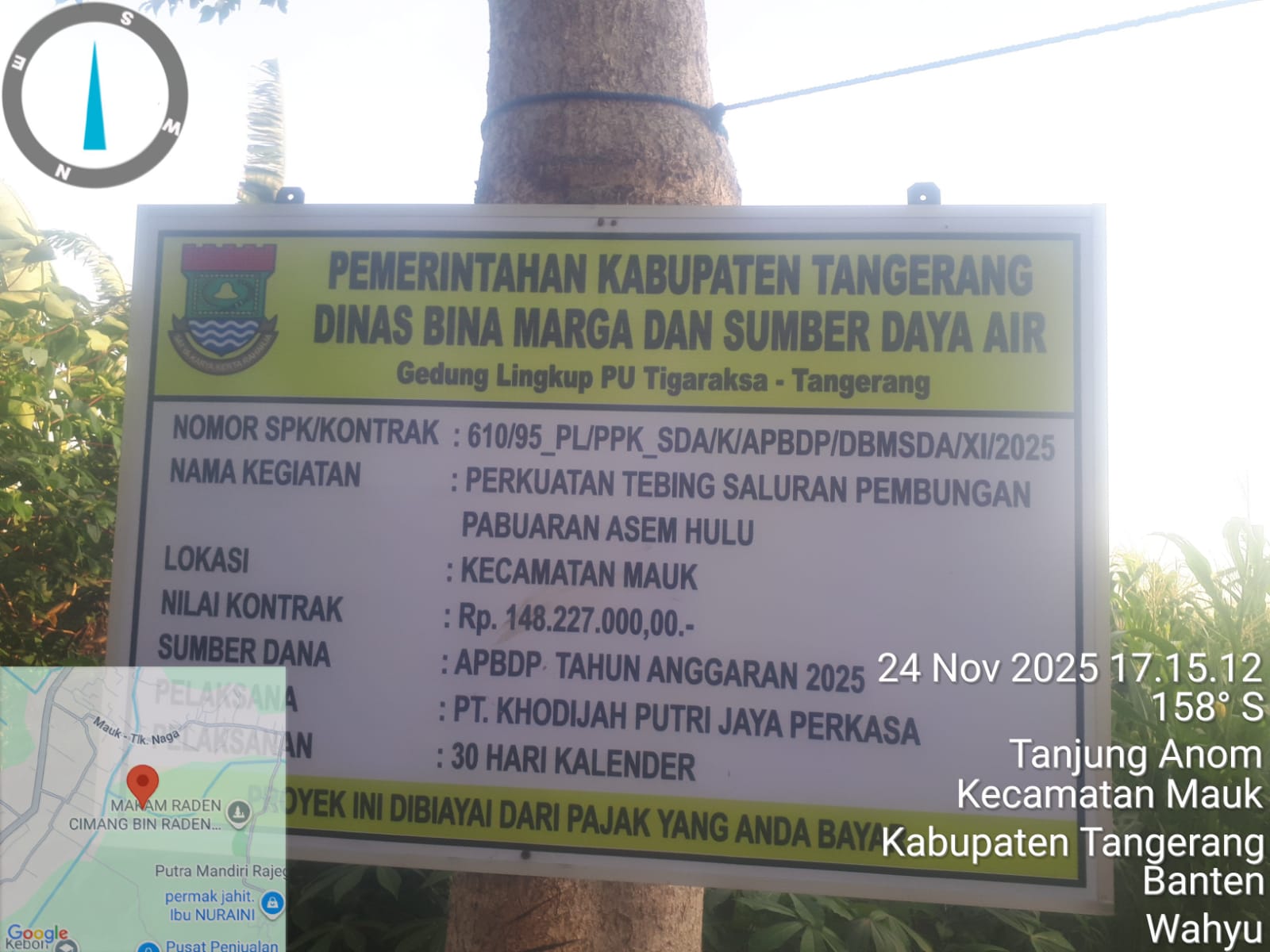 Indikasi dugaan Pelemahan Konstruksi di Proyek Perkuatan Tebing Saluran Pembuang Kec.Mauk, PT. KPJP Disorot Warga