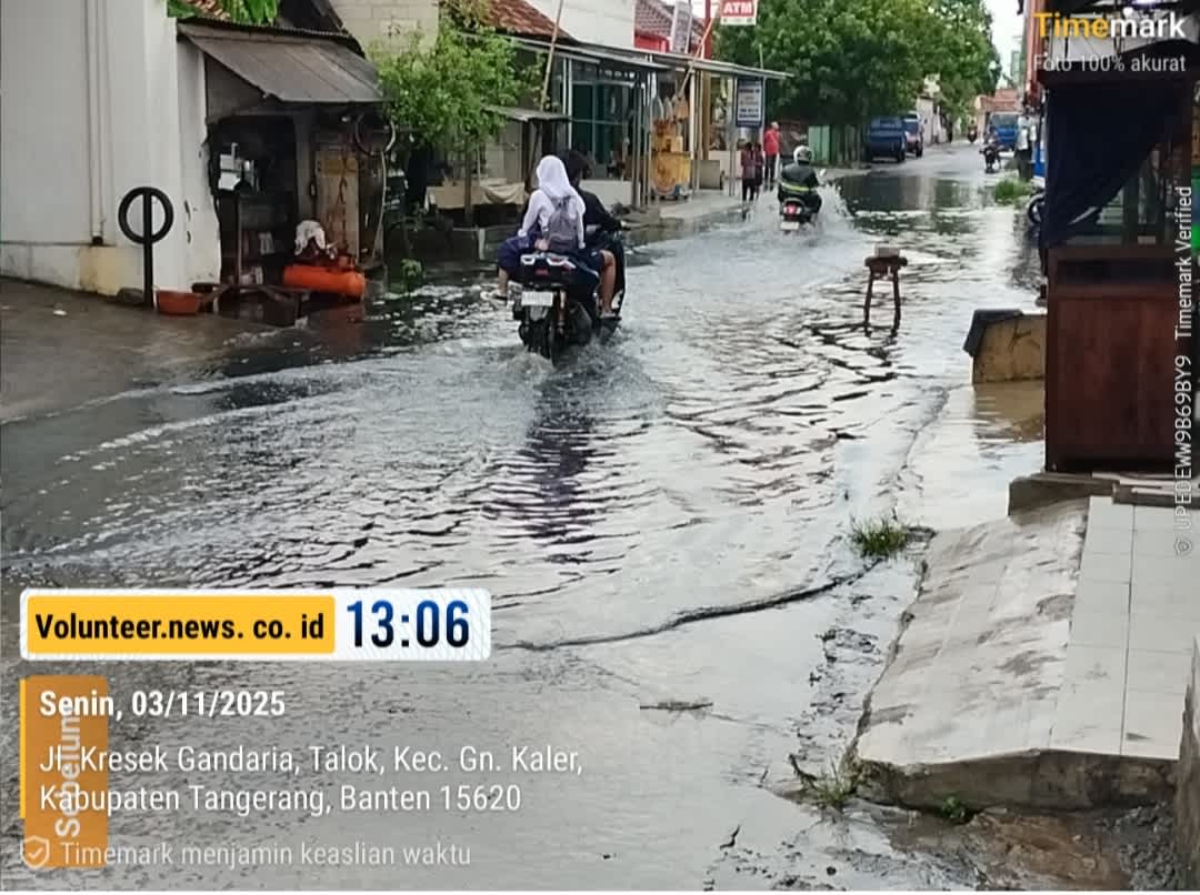 Banjir Langganan di Jalan Raya Kresek–Gandaria, Warga Desak Pemerintah Cari Solusi Konkret