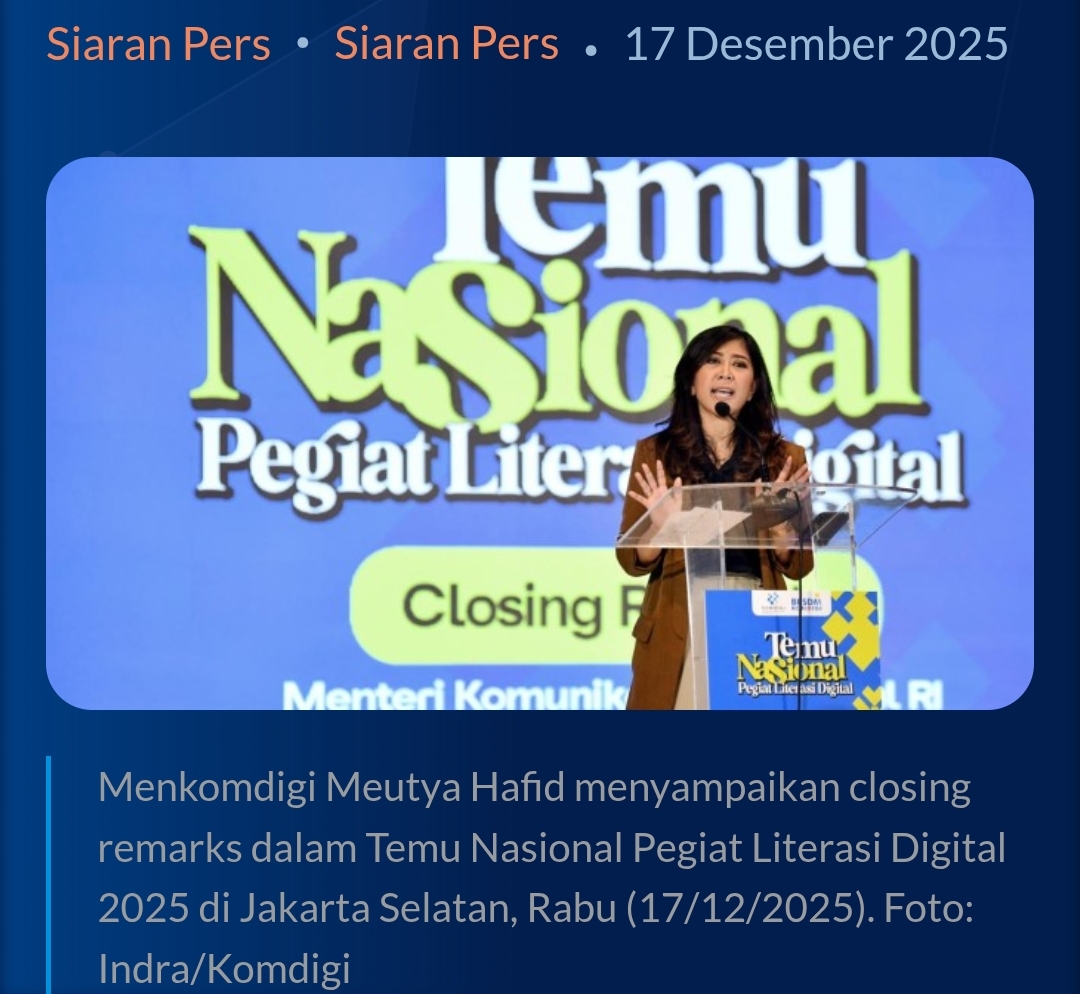 Menkomdigi RI Apresiasi Relawan TIK, Garda Terdepan Literasi Digital dan Aksi Kemanusiaan di Wilayah Bencana