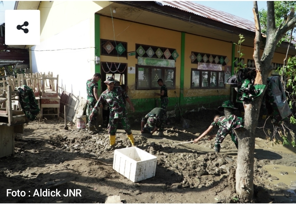 TNI AD Percepat Pemulihan Sekolah Pascabanjir Bandang di Pidie Jaya