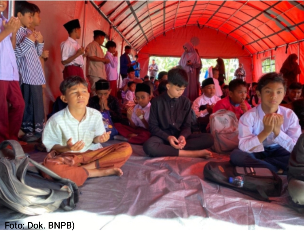 BNPB Pastikan Pembelajaran Tetap Berjalan di Aceh Pascabencana