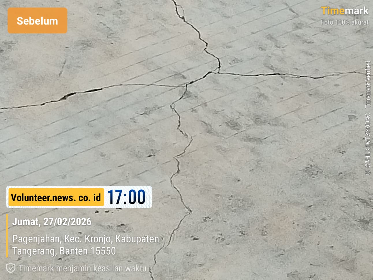 Retak Dini Betonisasi Jalan Pagenjahan–Kresek, Warga Soroti Kualitas Proyek dan Minta Audit Teknis