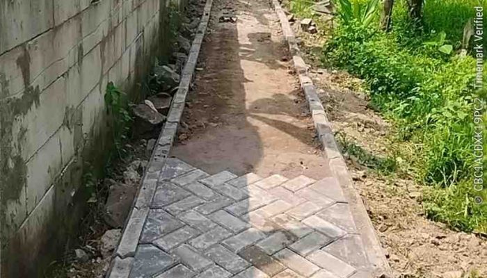 Proyek Jalan Paving Rp100 Juta di Desa Patrasana Jadi Perbincangan, Warga Kecewa Lebar Jalan Menyusut