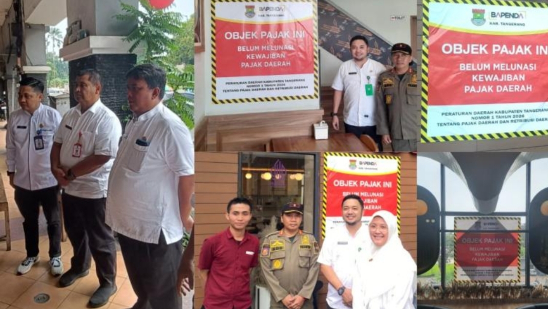 Restoran Penunggak Pajak di Kelapa Dua Tangerang Ditempeli Stiker, Bapenda Tagih Rp655 Juta