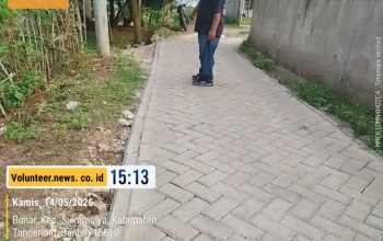 Baru Dibangun, Paving Block di Desa Bunar Kec.Sukamulya Sudah Dikeluhkan Warga