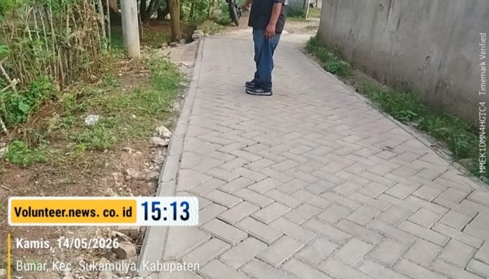 Baru Dibangun, Paving Block di Desa Bunar Kec.Sukamulya Sudah Dikeluhkan Warga